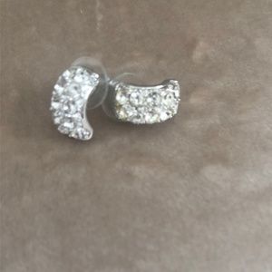 Swarowski silver-tone stud earrings